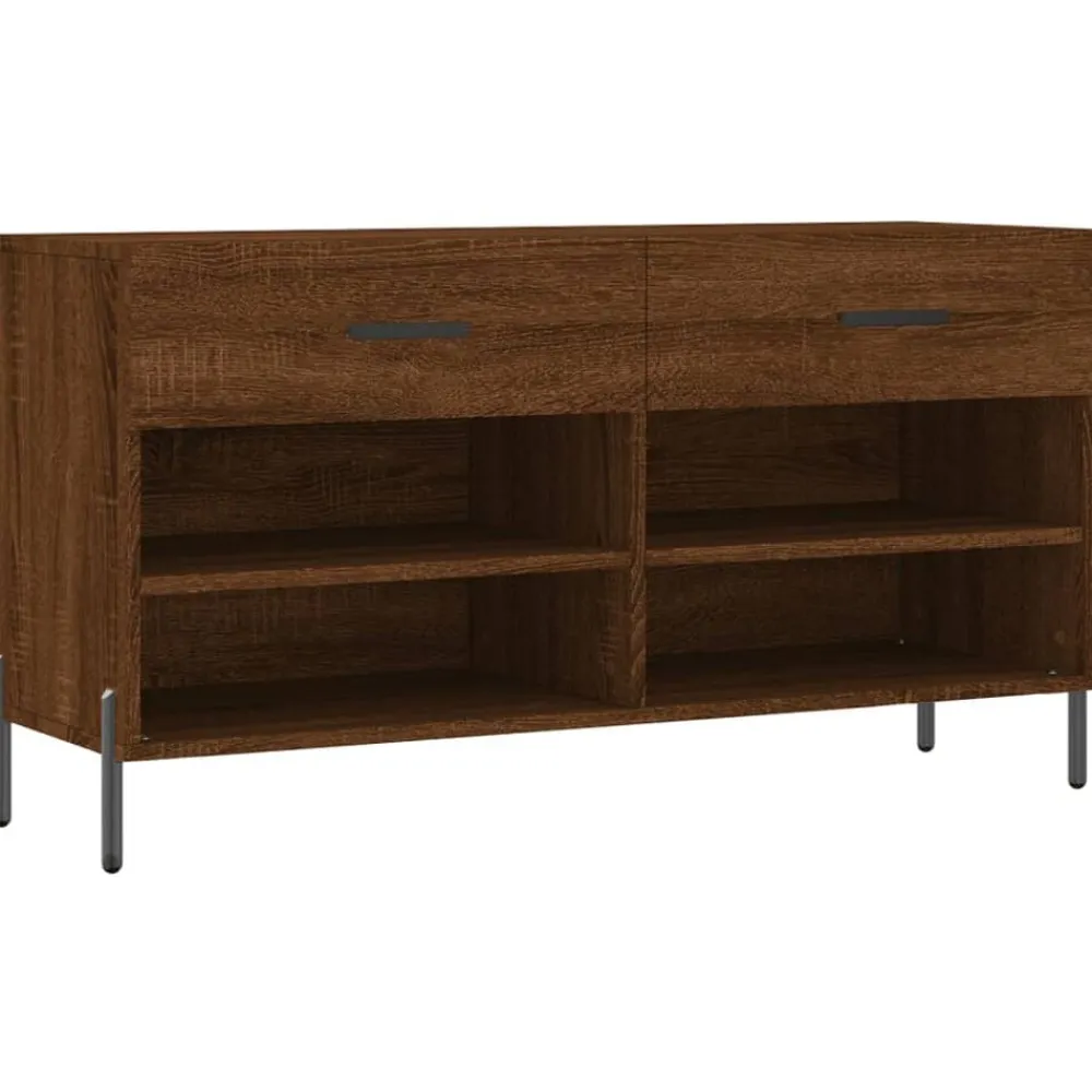 vidaXL Banc à chaussures chêne marron 102x35x55 cm bois d'ingénierie