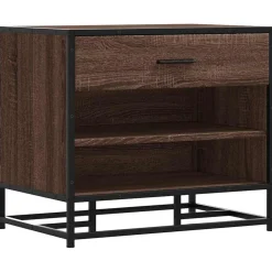 Bancs-vidaXL Banc à chaussures chêne marron bois d'ingénierie et métal Chêne marron