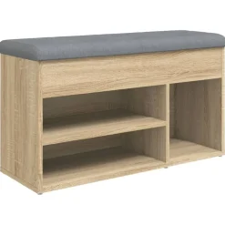 Bancs-vidaXL Banc à chaussures chêne sonoma 82x32x45,5 cm bois d'ingénierie Chêne sonoma