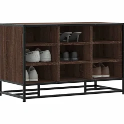 vidaXL Banc à chaussures chêne marron bois d'ingénierie et métal