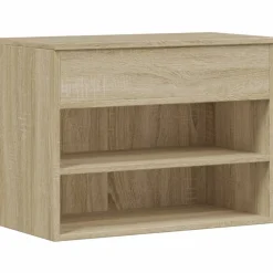 Produits Ménagers-vidaXL Banc à chaussures Chêne sonoma 60x30x45 cm Bois d’ingénierie Chêne sonoma