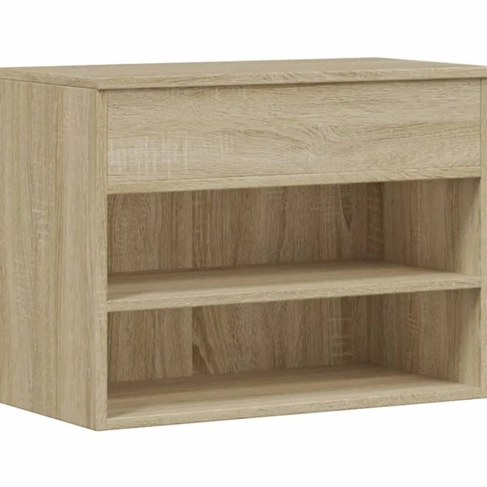 Produits Ménagers-vidaXL Banc à chaussures Chêne sonoma 60x30x45 cm Bois d’ingénierie Chêne sonoma