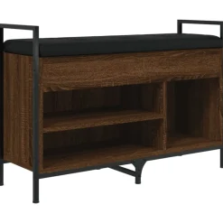 Bancs-vidaXL Banc à chaussures chêne marron 85,5x32x57,5cm bois d'ingénierie Chêne marron