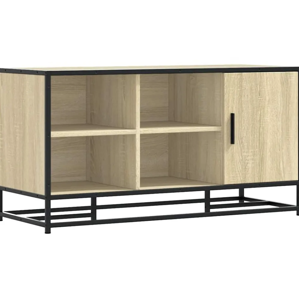 Bancs-vidaXL Banc à chaussures chêne sonoma bois d'ingénierie et métal Chêne sonoma
