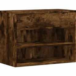 Produits Ménagers-vidaXL Banc à chaussures Chêne fumé 60x30x45 cm Bois d'ingénierie Chêne fumé