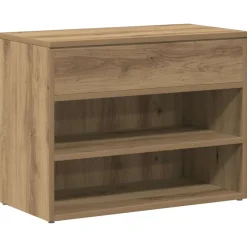 Produits Ménagers-vidaXL Banc à chaussures chêne artisanal 60x30x45 cm bois d'ingénierie chêne artisanal