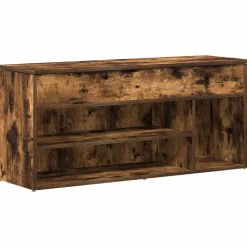 vidaXL Banc à chaussures chêne fumé 102x30,5x45 cm bois d'ingénierie