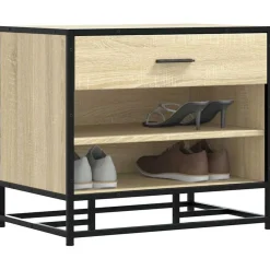 vidaXL Banc à chaussures chêne sonoma bois d'ingénierie et métal