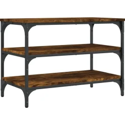 vidaXL Banc à chaussures chêne fumé 70x38,5x49 cm bois d'ingénierie