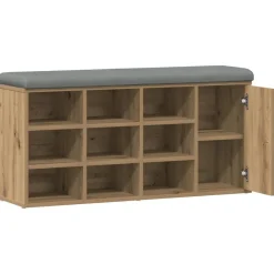 Bancs-vidaXL Banc à chaussures chêne artisanal 102x32x50cm bois d'ingénierie ch&ecirc;ne artisanal