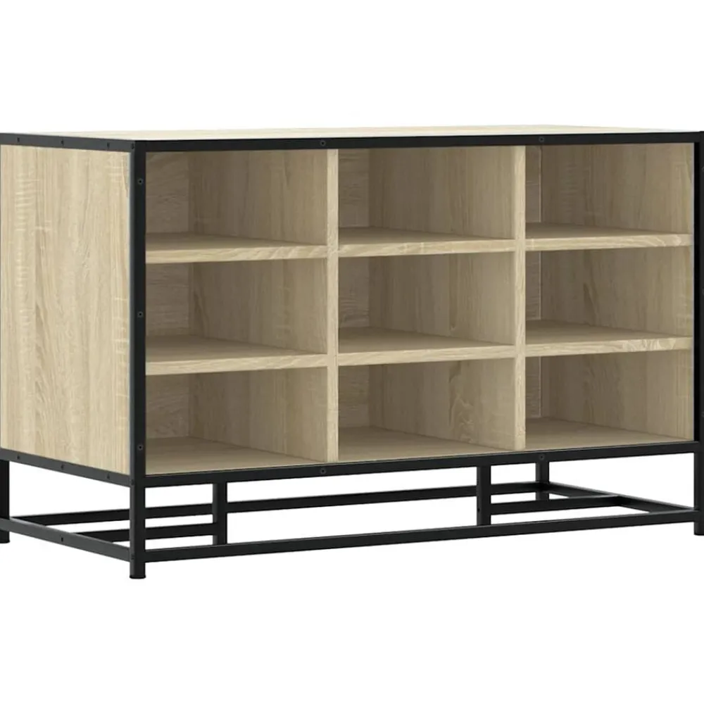 Bancs-vidaXL Banc à chaussures chêne sonoma bois d'ingénierie et métal Chêne sonoma