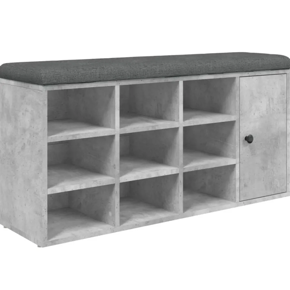 Bancs-vidaXL Banc à chaussures 102x32x50 cm bois d'ingénierie Gris béton