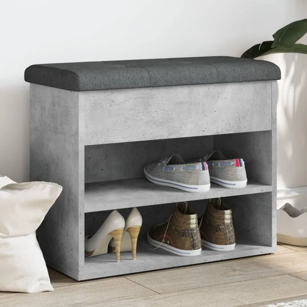 vidaXL Banc à chaussures 62x32x50 cm bois d'ingénierie