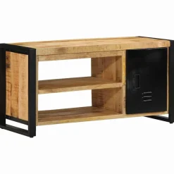 vidaXL Banc à chaussures Marron Bois de manguier massif