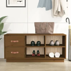 vidaXL Banc à chaussures 100x34x45 cm Bois de pin massif