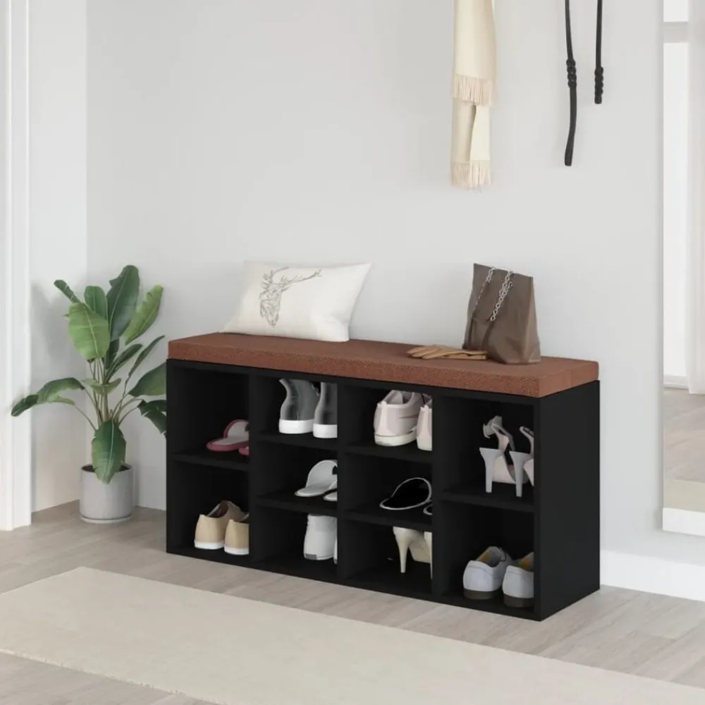 vidaXL Banc à chaussures 103x30x48 cm Bois d'ingénierie