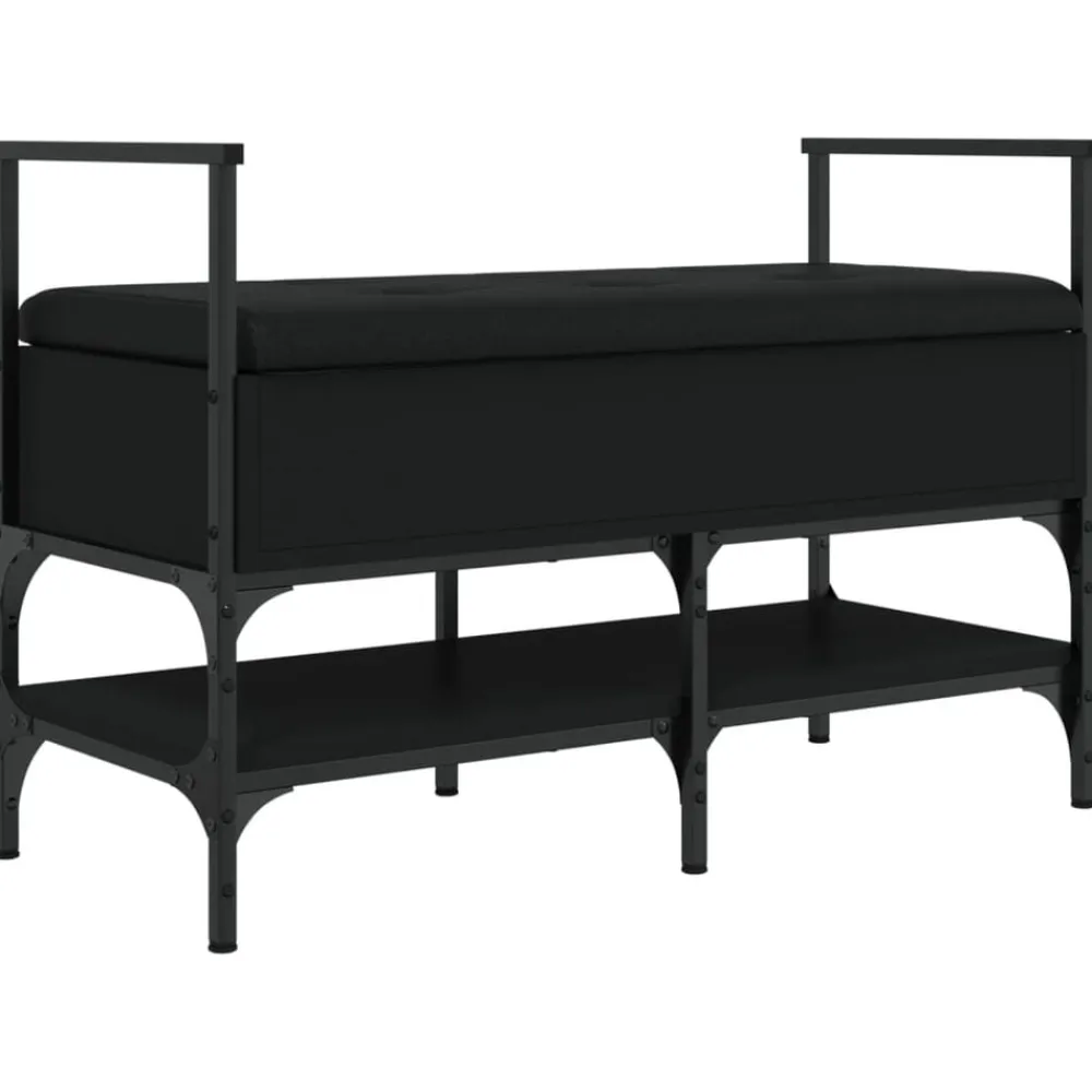 Bancs-vidaXL Banc à chaussures 85,5x42x57,5 cm bois d'ingénierie Noir