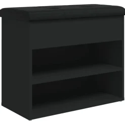 Bancs-vidaXL Banc à chaussures 62x32x50 cm bois d'ingénierie Noir