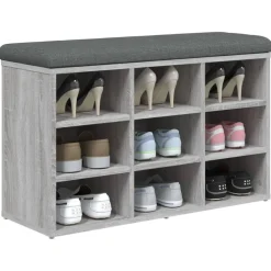 vidaXL Banc à chaussures 82x32x50 cm bois d'ingénierie