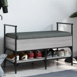 vidaXL Banc à chaussures 85,5x42x57,5 cm bois d'ingénierie