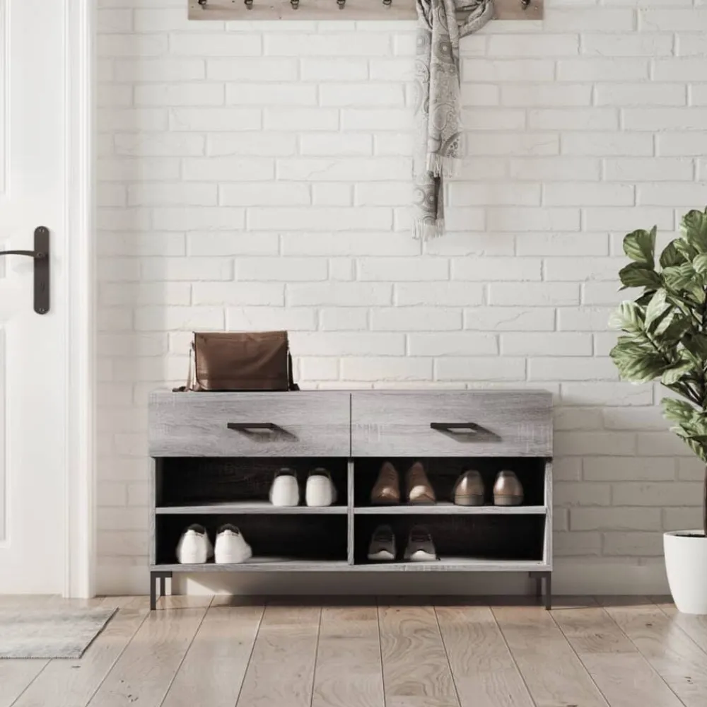 vidaXL Banc à chaussures 102x35x55 cm bois d'ingénierie