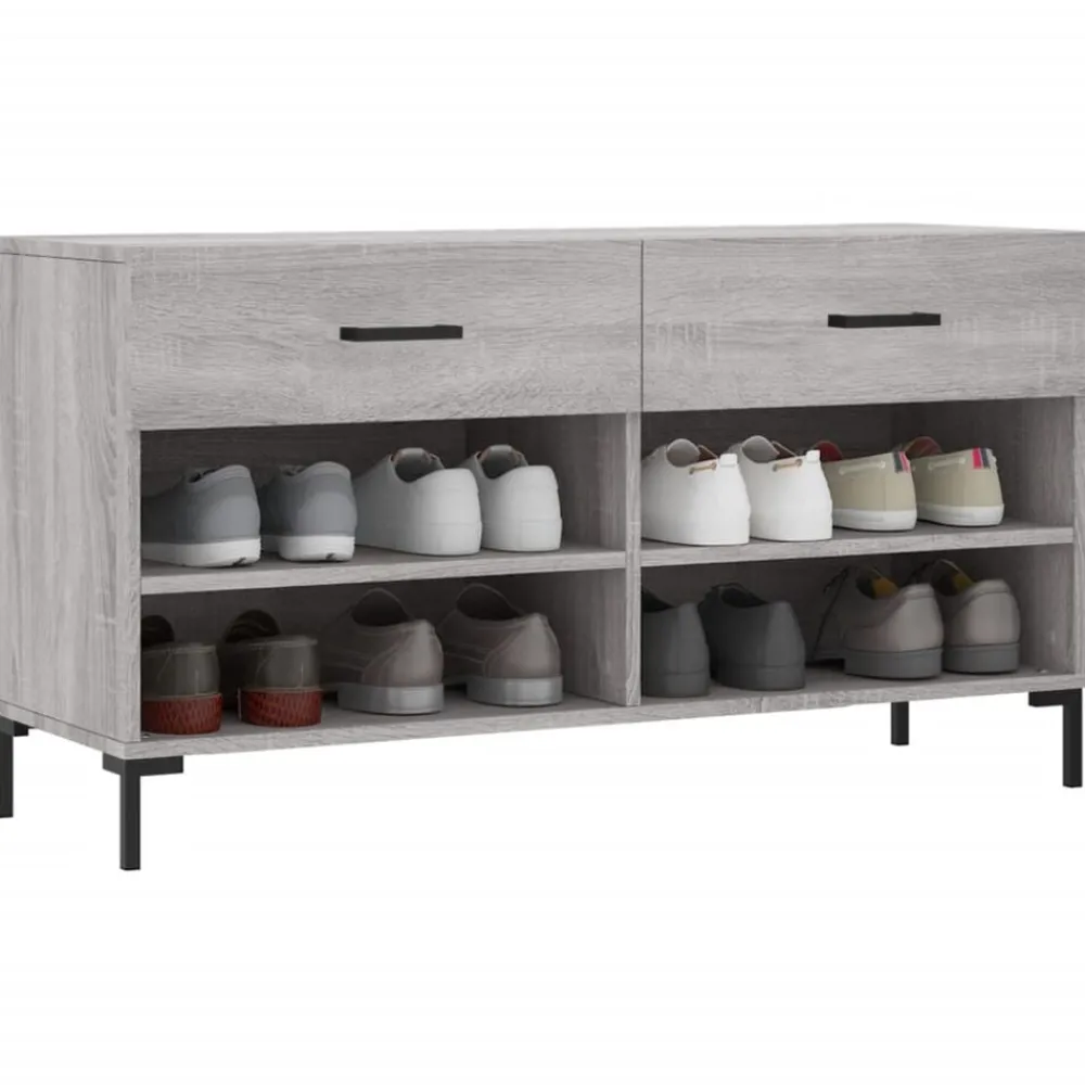 vidaXL Banc à chaussures 102x35x55 cm bois d'ingénierie