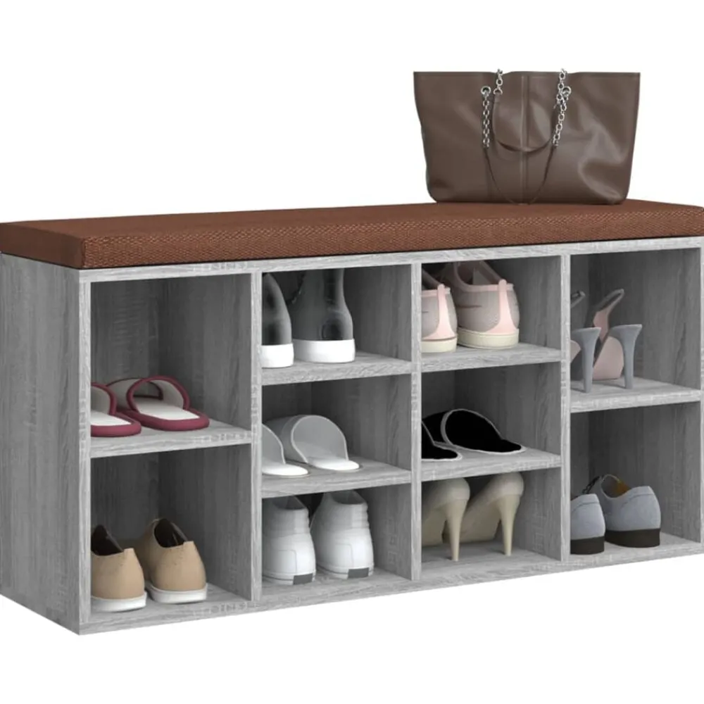 vidaXL Banc à chaussures 103x30x48 cm Bois d'ingénierie