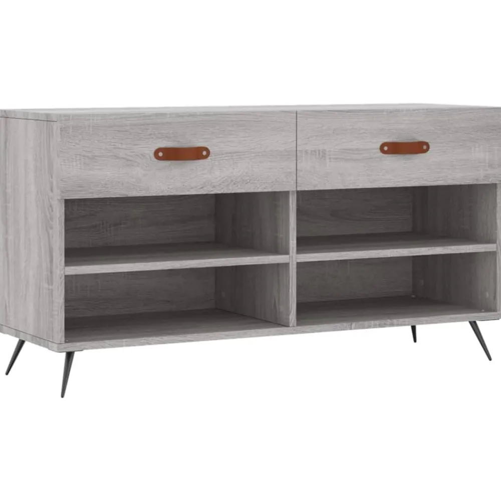 vidaXL Banc à chaussures 102x35x55 cm bois d'ingénierie