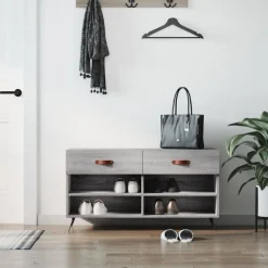 vidaXL Banc à chaussures 102x35x55 cm bois d'ingénierie