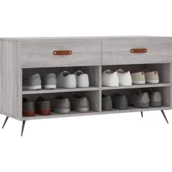 vidaXL Banc à chaussures 102x35x55 cm bois d'ingénierie