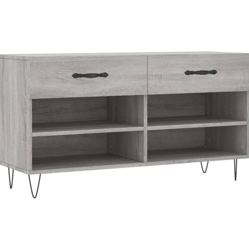 vidaXL Banc à chaussures 102x35x55 cm bois d'ingénierie