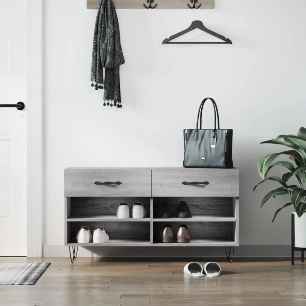 vidaXL Banc à chaussures 102x35x55 cm bois d'ingénierie