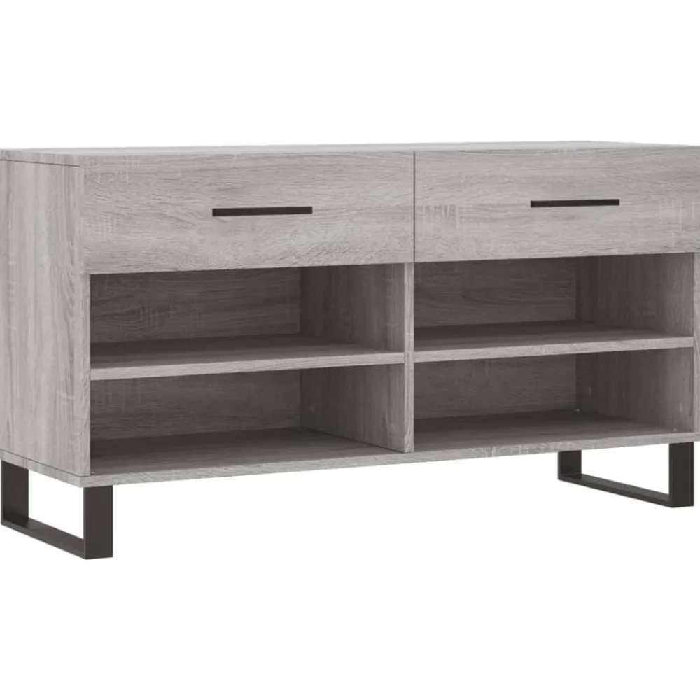 vidaXL Banc à chaussures 102x35x55 cm bois d'ingénierie
