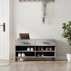 vidaXL Banc à chaussures 102x35x55 cm bois d'ingénierie