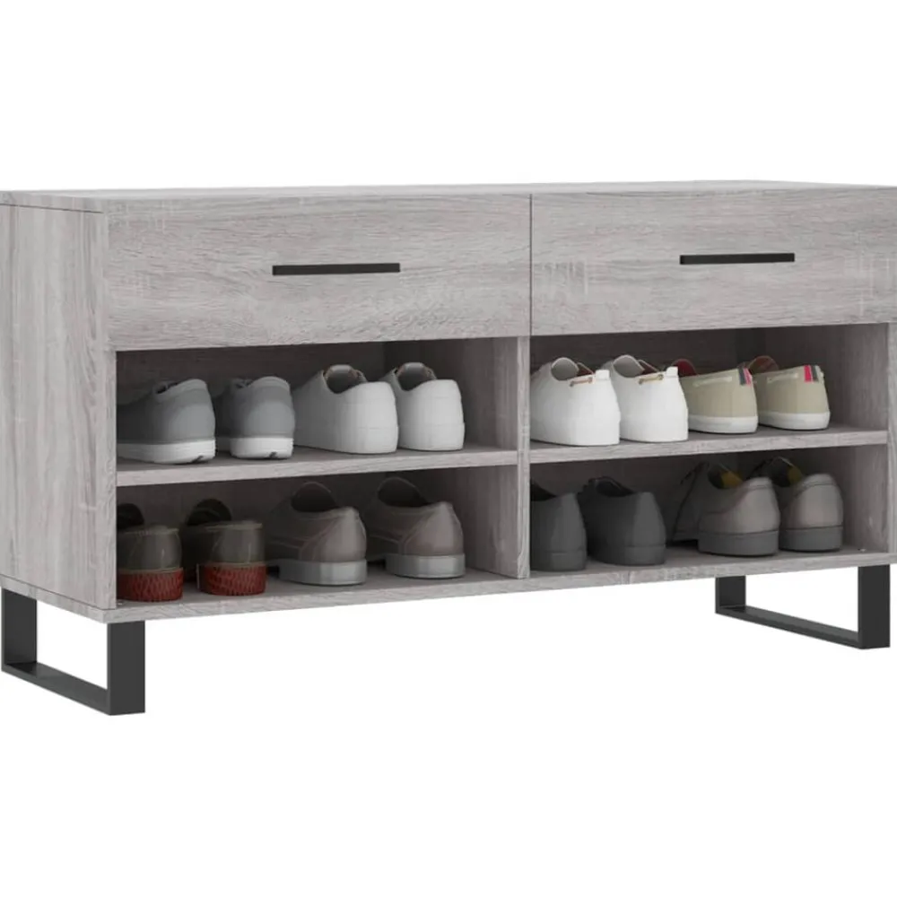 vidaXL Banc à chaussures 102x35x55 cm bois d'ingénierie