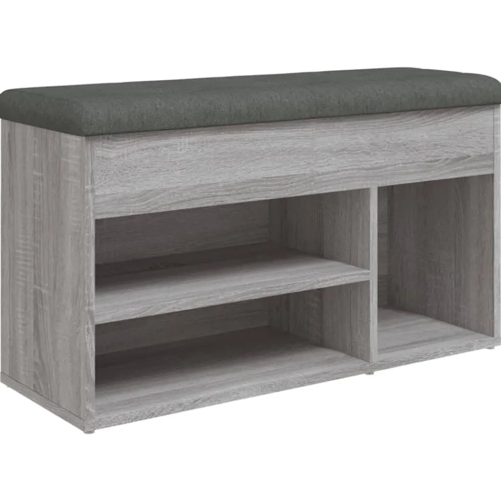 Bancs-vidaXL Banc à chaussures 82x32x45,5 cm bois d'ingénierie Sonoma gris