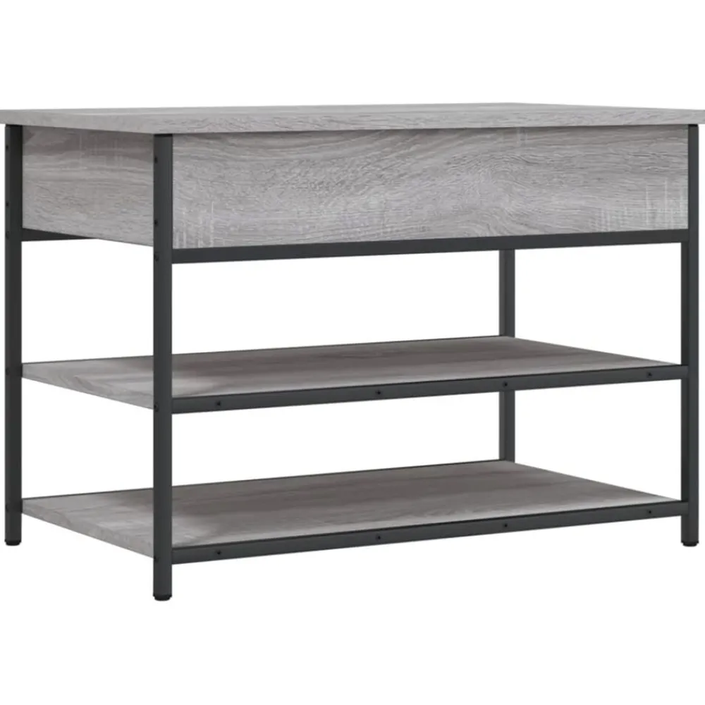 Bancs-vidaXL Banc à chaussures 70x42,5x50 cm bois d'ingénierie Sonoma gris