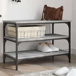 vidaXL Banc à chaussures 70x38,5x49 cm bois d'ingénierie