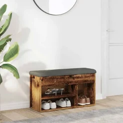 vidaXL Banc à chaussures 82x32x45,5 cm bois d'ingénierie