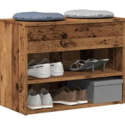 vidaXL Banc à chaussures 60x30x45 cm bois d'ingénierie
