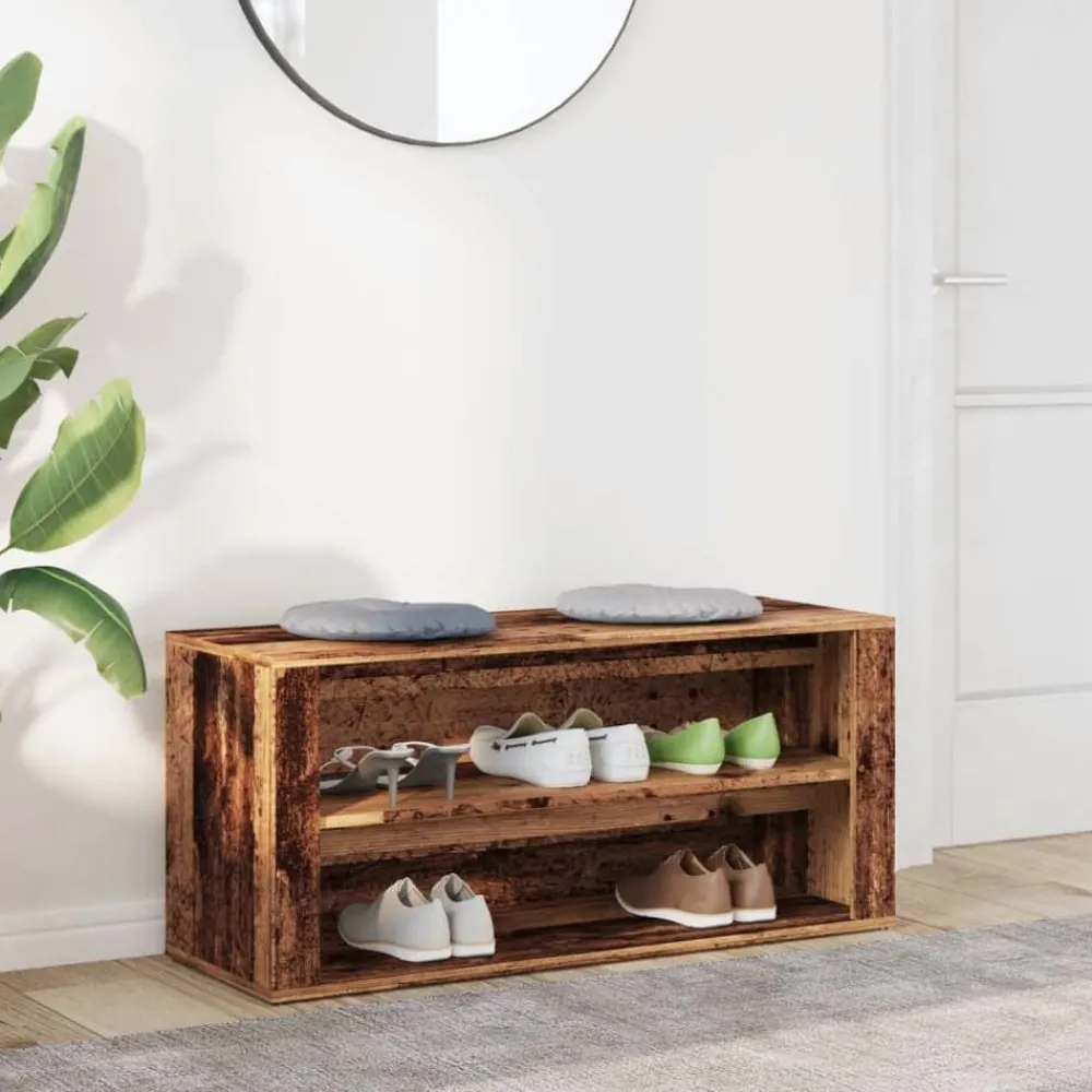 vidaXL Banc à chaussures 100x35x45 cm bois d'ingénierie