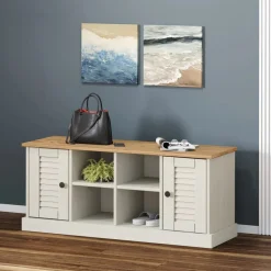 vidaXL Banc à chaussures VIGO 106x35x45 cm bois massif de pin