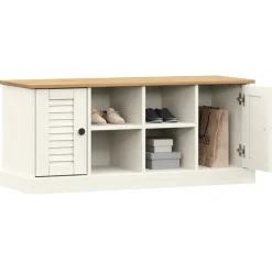 vidaXL Banc à chaussures VIGO 106x35x45 cm bois massif de pin