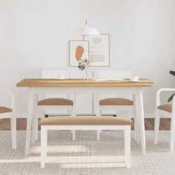 vidaXL Banc 90 cm blanc bois massif caoutchouc