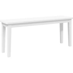 Bancs-vidaXL Banc 110 cm bois massif caoutchouc Blanc