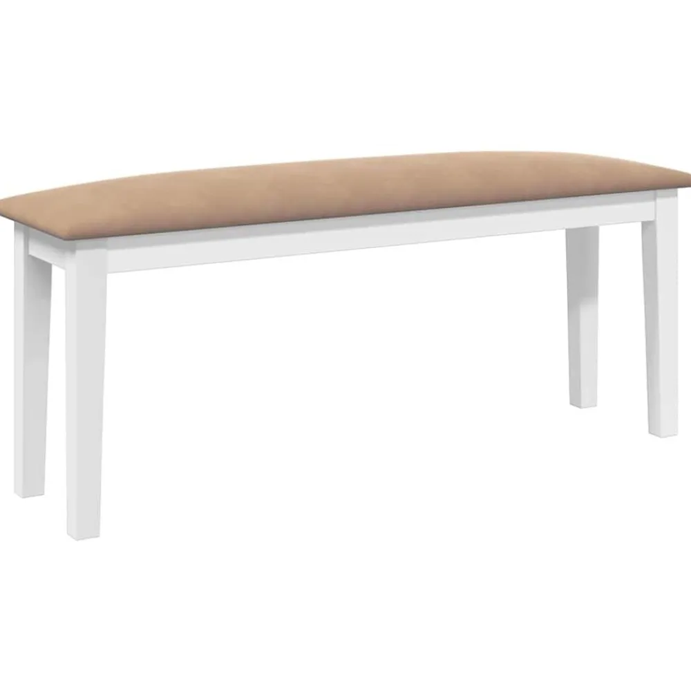 Bancs-vidaXL Banc 110 cm blanc bois massif caoutchouc Blanc et marron