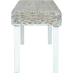 vidaXL Banc 110 cm Rotin naturel kubu et bois d'acajou massif