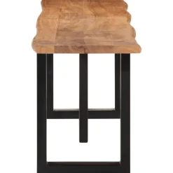 Bancs-vidaXL Banc 160 cm bois d'acacia massif et acier Marron et noir