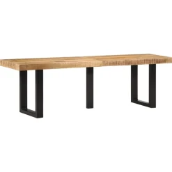vidaXL Banc 160 cm bois de manguier brut massif et acier