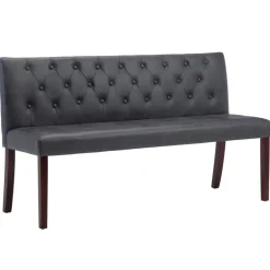 Bancs-vidaXL Banc 148,5 cm Similicuir daim Gris